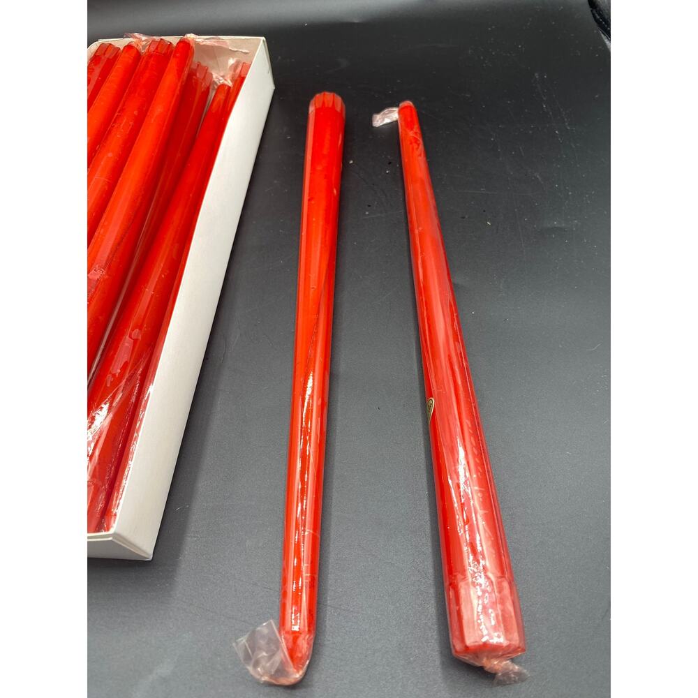 vintage Lot of 12 Ambria Tapered red candles made in Hong Kong NEW In packaging - Picture 7 of 7